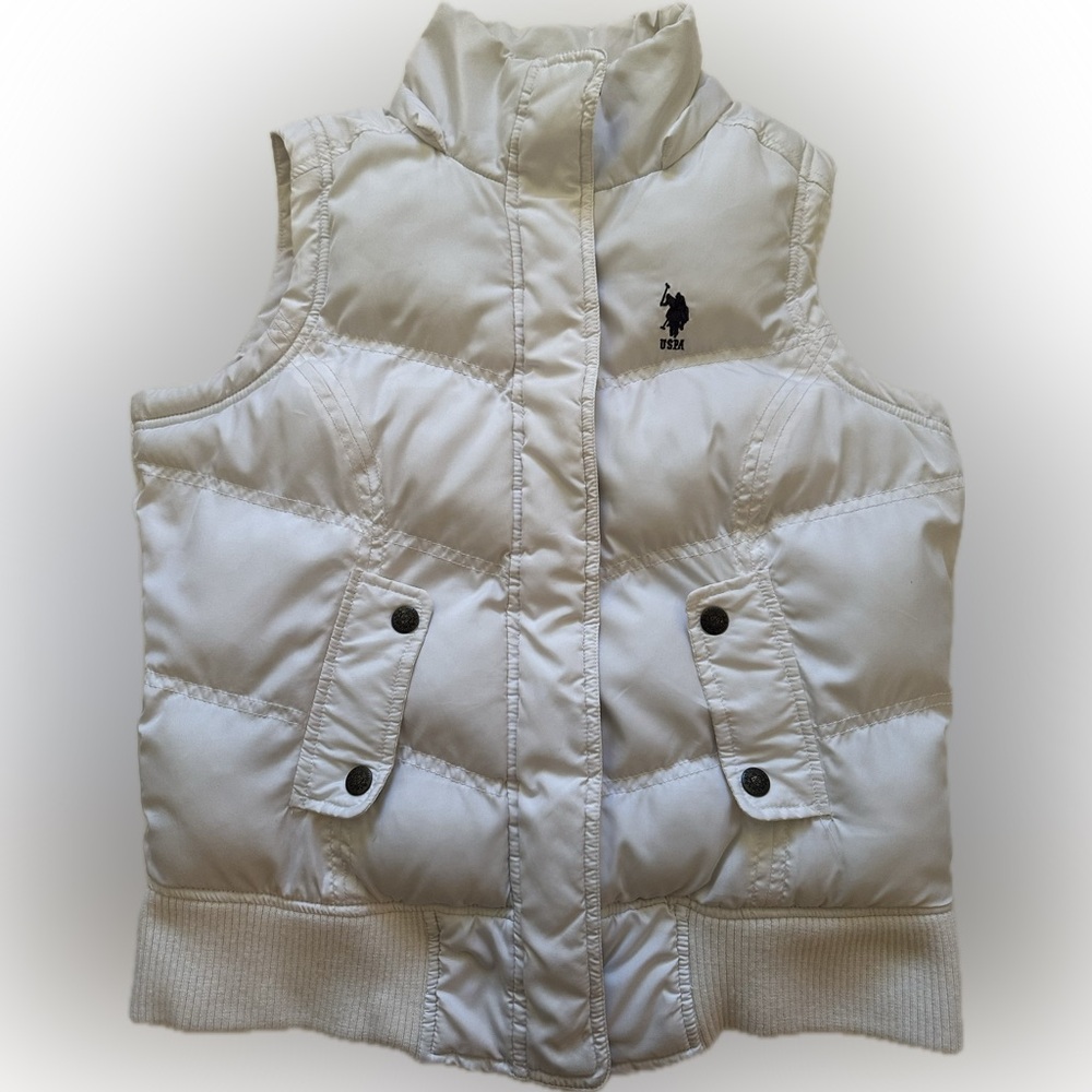White Quilted Puffer Vest